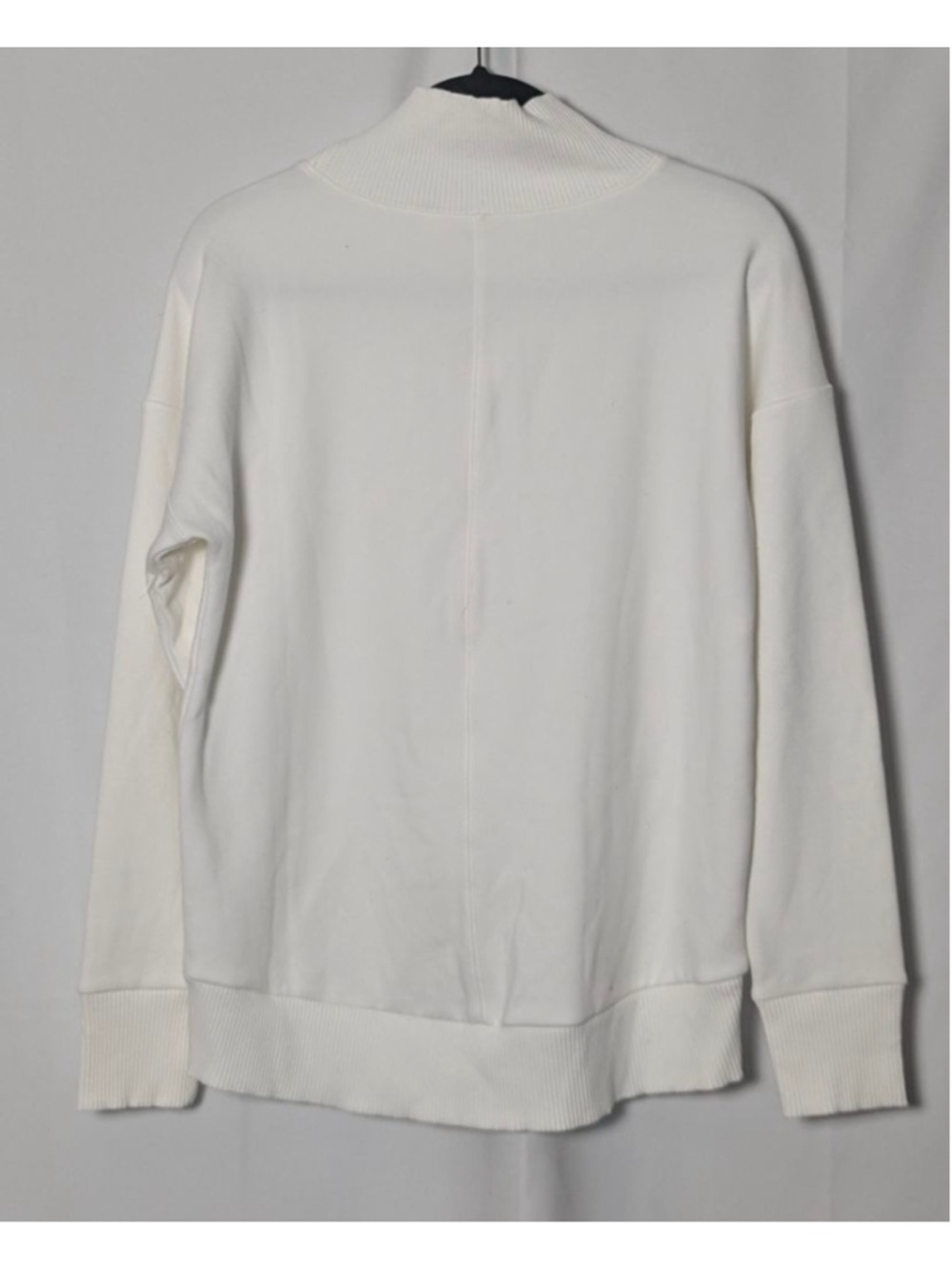 Apana White Mock Neck Pullover Sweatshirt Womens Large